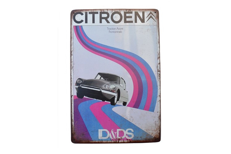 Plaque murale métalique Citroën DS