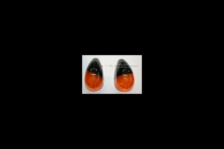 Richtingaanwijzerkapjes (2) zwart-oranje L+R axo