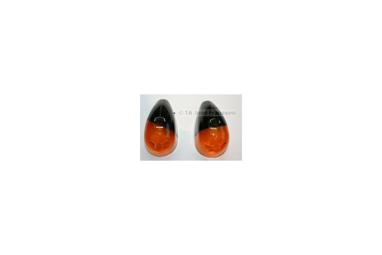 Blinkerkappen (2) orange-schwarz Vorne R+L Axo