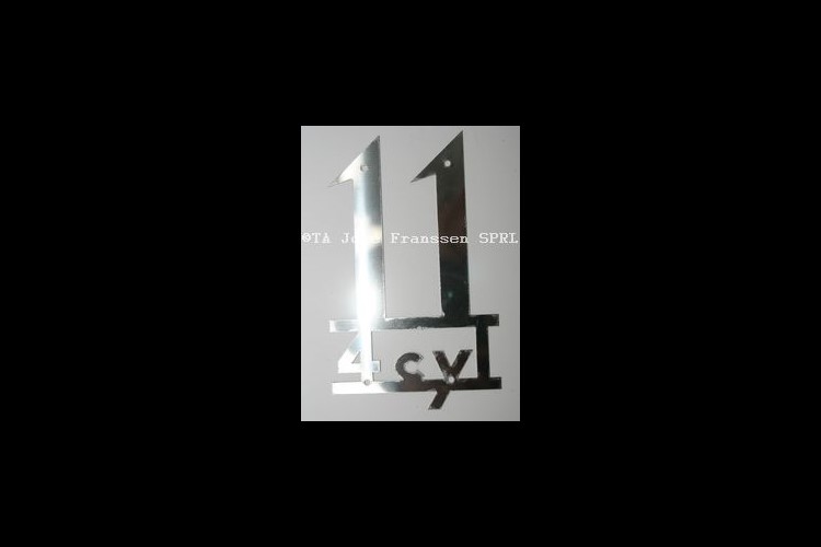 Emblème " 11-4 cyl " aile arrière en Inox