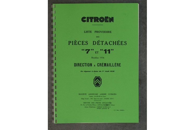 Liste Provisoire 33 pages   (réimprimé langue française) 1936